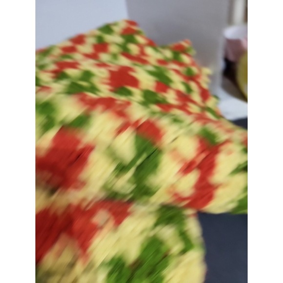 Afghan Handmade Crocheted Blanket Multi Color 69" X 45" Red Green Yellow - Picture 2 of 7
